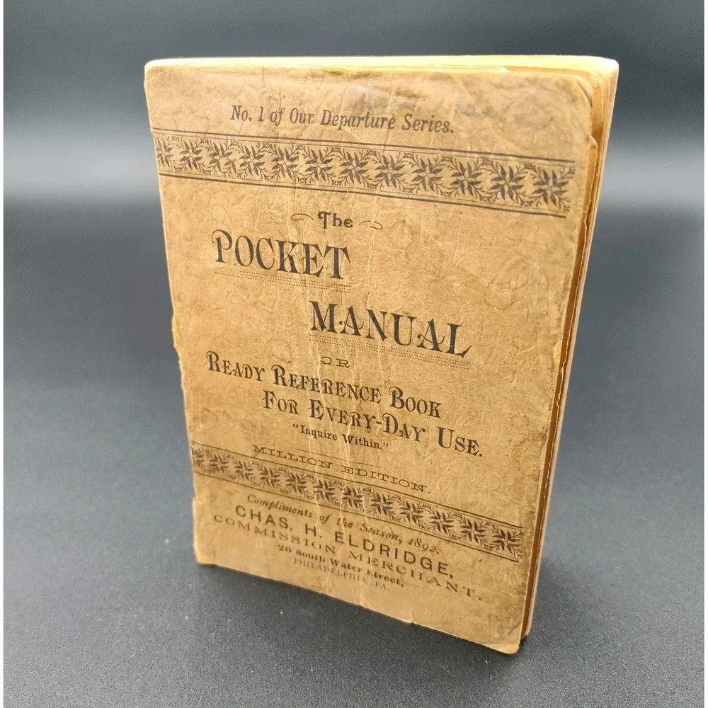 1890's Pocket Manual Ready Reference Book Rare VTG PAPERBACK SEE‎ BB33.1GU3303